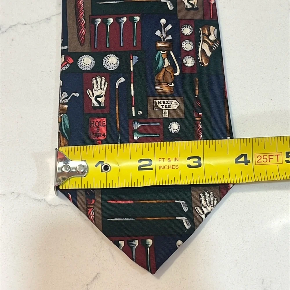 Alynn Golf Novelty Neckware Multicolor Silk Men's Tie
